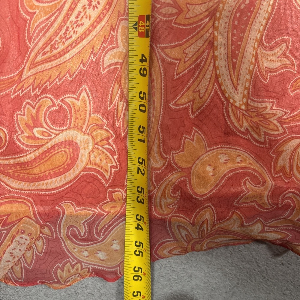 Terani Couture 100% Silk Beaded Paisley Maxi Dress Orange Coral Plus Size 22 - Picture 16 of 16